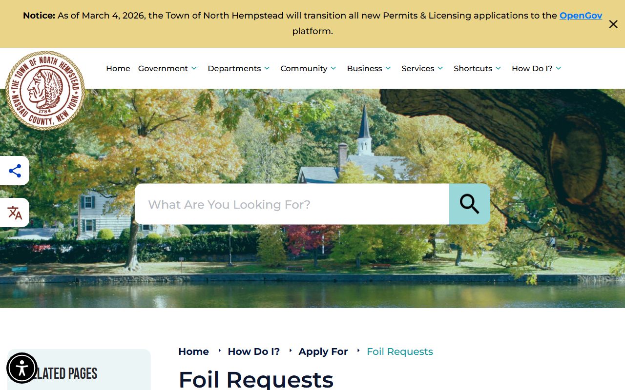 North Hempstead FOIL request page