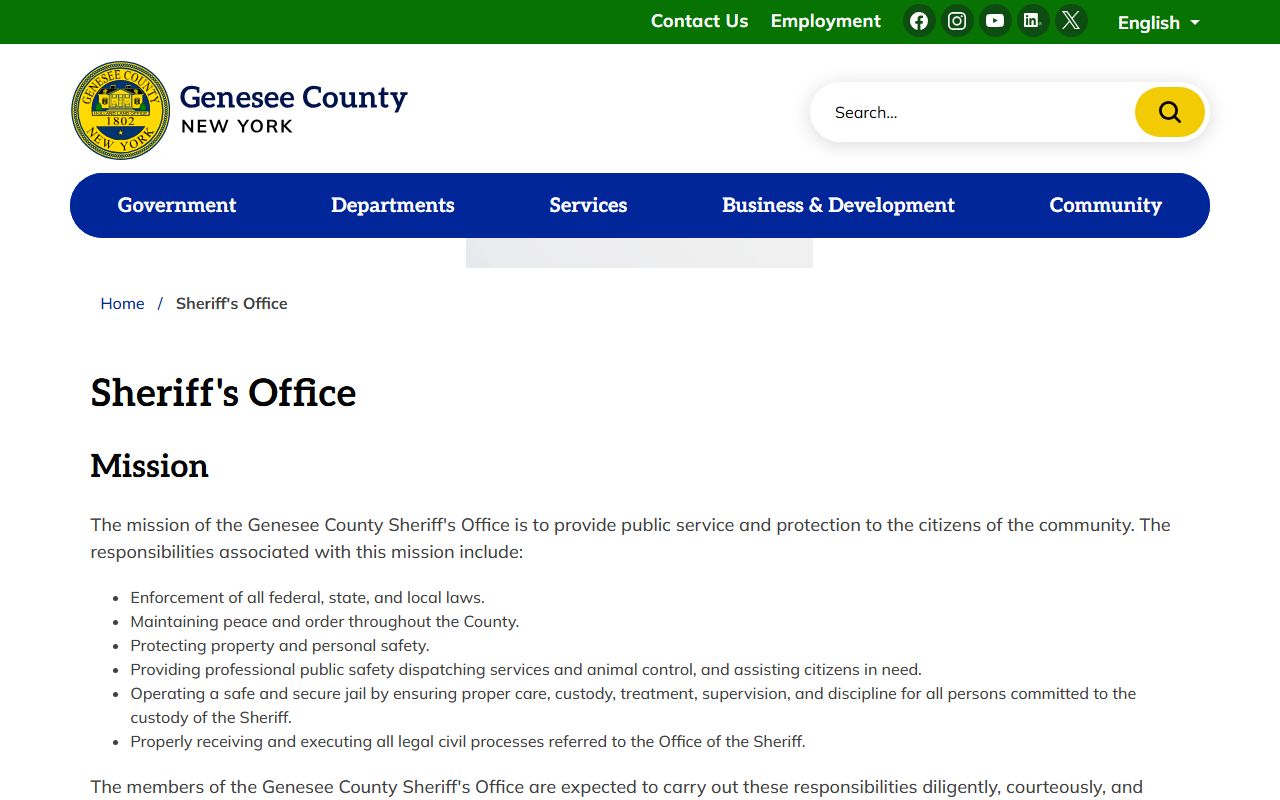 Genesee County Sheriff's Office website