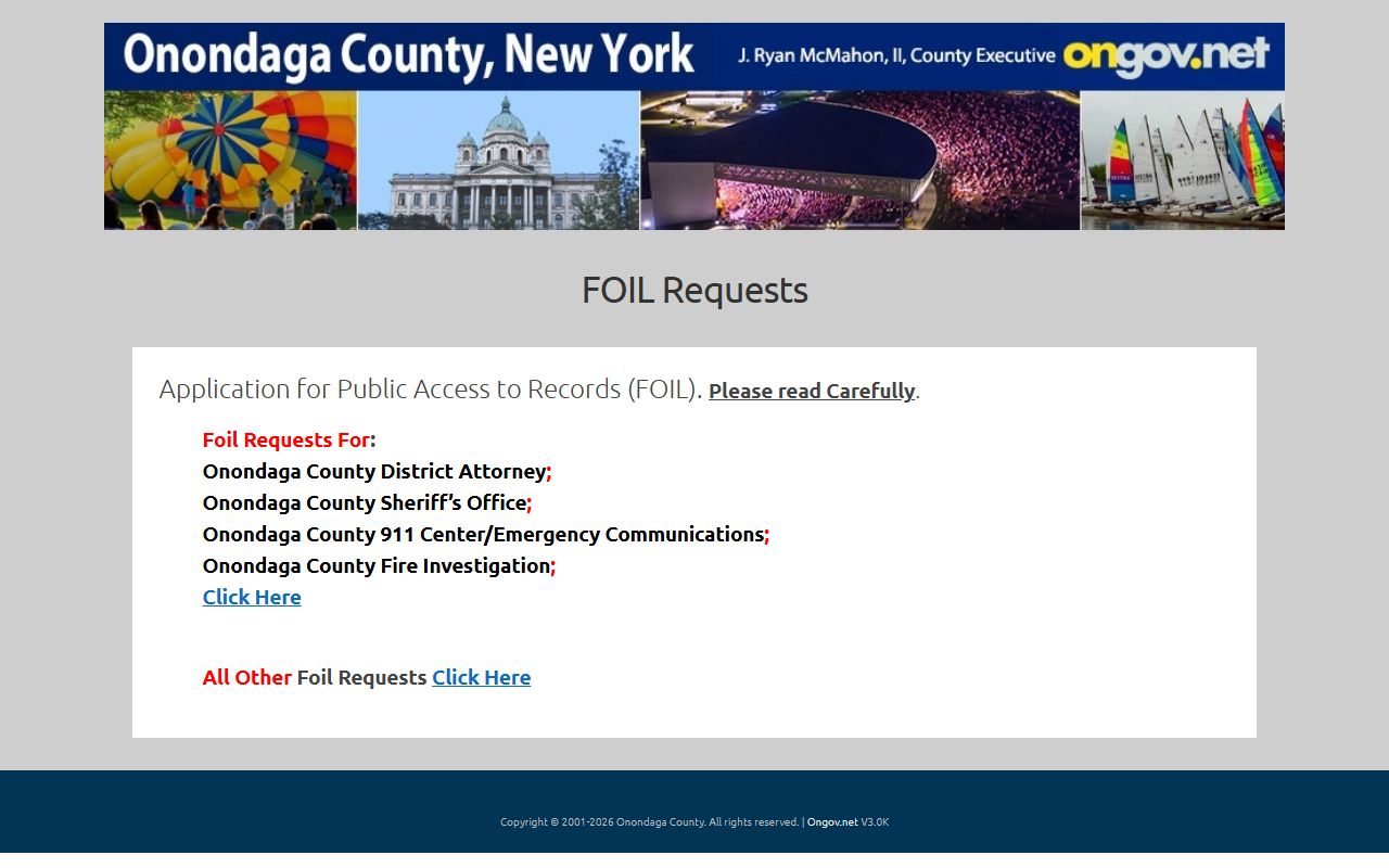 Onondaga County FOIL portal