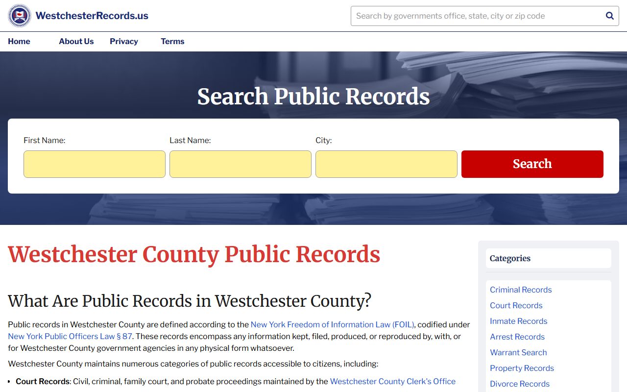 Westchester County Records